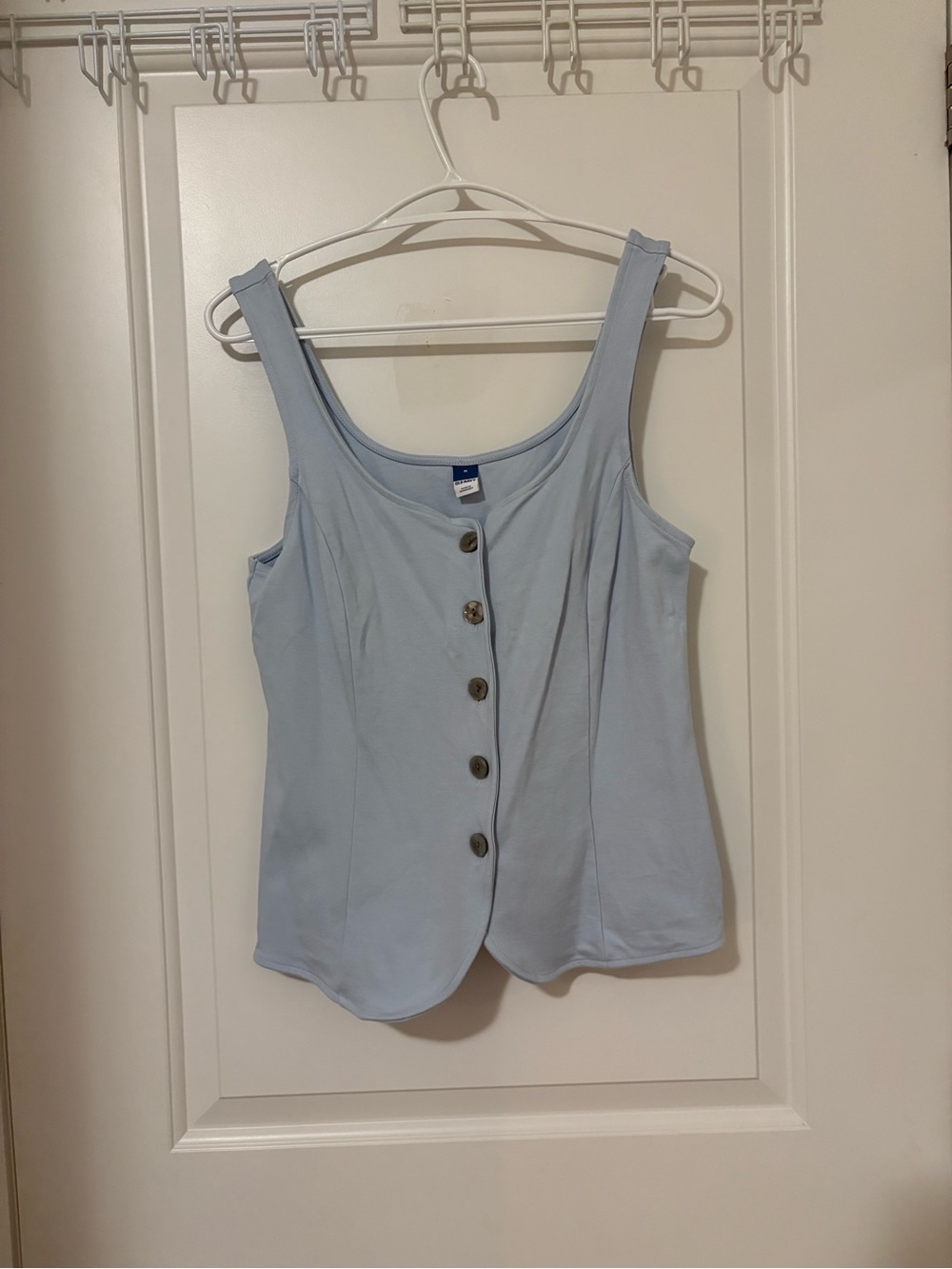 Old Navy Pale Blue Button-Front Scoop Tank